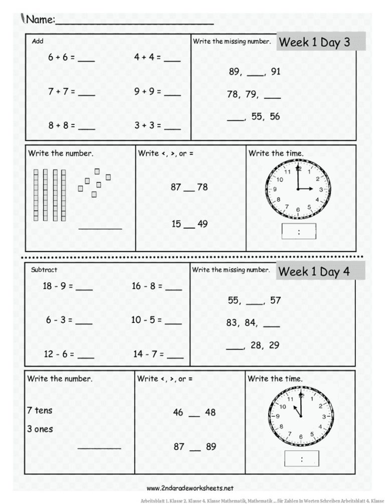 Arbeitsblatt 1. Klasse 2. Klasse 4. Klasse Mathematik, Mathematik ... für Zahlen In Worten Schreiben Arbeitsblatt 4. Klasse