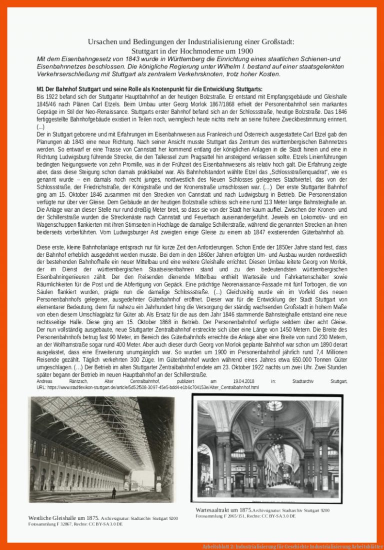 Arbeitsblatt 2: Industrialisierung für geschichte industrialisierung arbeitsblätter