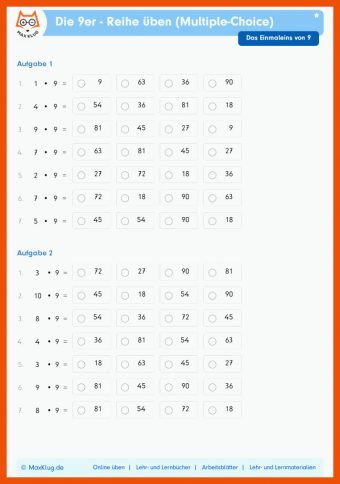 1 übungen Großes Einmaleins Arbeitsblätter