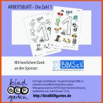 Arbeitsblatt â Die Zahl â1â #0005 â Kindoergarten.de â Freies ... Fuer Arbeitsblatt Zahl 1