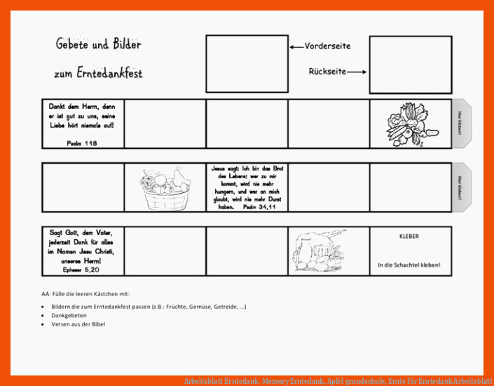 Arbeitsblatt Erntedank-Memory | Erntedank, Apfel grundschule, Ernte für erntedank arbeitsblatt