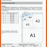 Arbeitsblatt FlÃ¤chenbrechnung Papierformate Din A0 Bis Din A7 Fuer Flächeneinheiten Umrechnen Arbeitsblatt Pdf