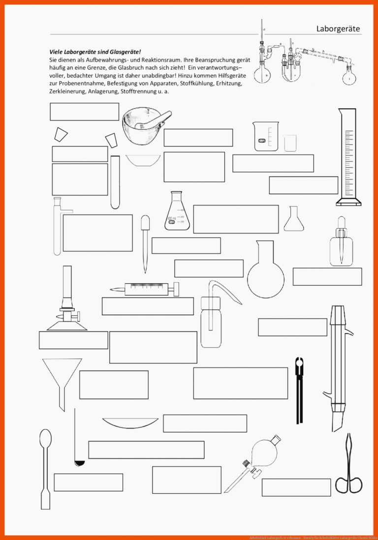 Arbeitsblatt LaborgerÃ¤te erkennen - Docsity für arbeitsblätter laborgeräte chemie bilder