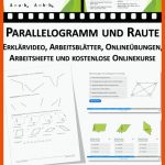 Arbeitsblatt "parallelogramm Und Raute" Mit ErklÃ¤rvideo Und ... Fuer Parallelogramm Arbeitsblatt