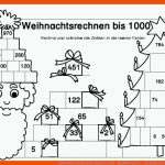 Arbeitsblatt: Weihnachtsrechnen Bis 1000 - Blog Bildung Leben ... Fuer Kopfrechnen Bis 1000 Arbeitsblätter