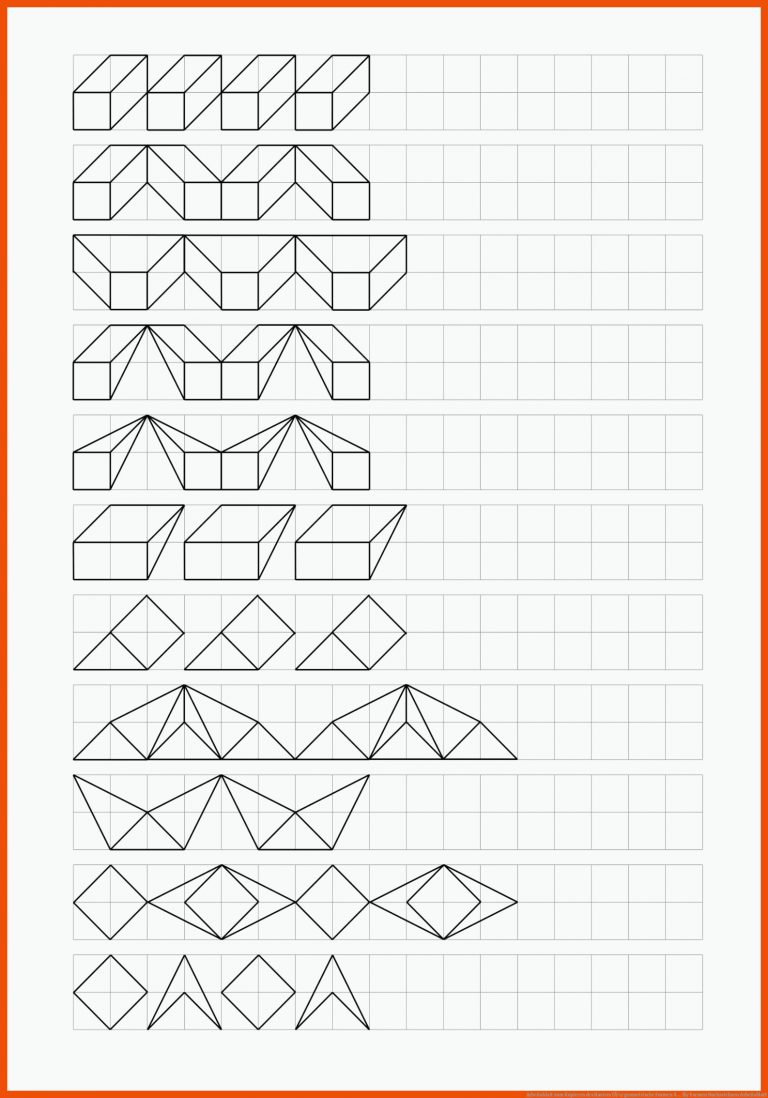 Arbeitsblatt zum Kopieren des Rasters fÃ¼r geometrische Formen 4 ... für formen nachzeichnen arbeitsblatt
