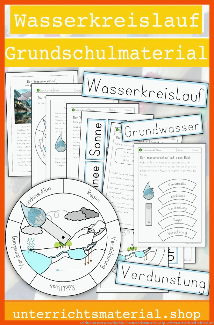 Arbeitsblatt zum Wasserkreislauf - Unterrichtsmaterial.shop ... für wasserkreislauf arbeitsblatt