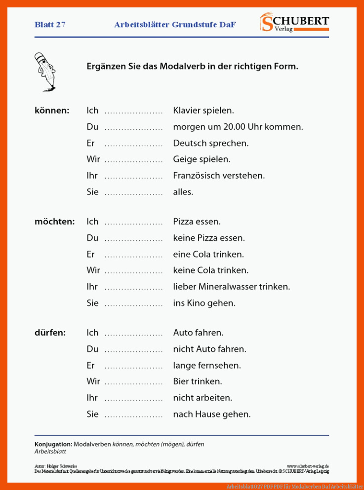 Arbeitsblatt027 PDF | PDF für modalverben daf arbeitsblätter