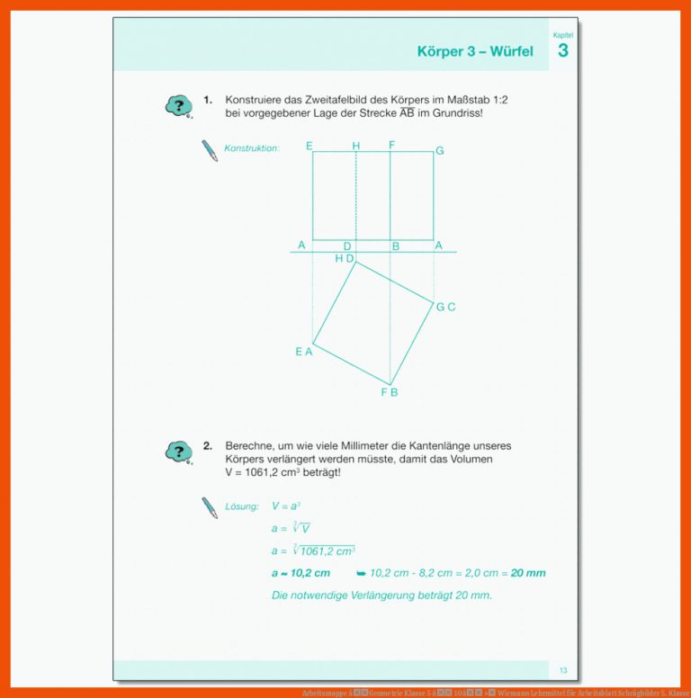 Arbeitsmappe âGeometrie Klasse 5 â 10â × Wiemann Lehrmittel für arbeitsblatt schrägbilder 5. klasse