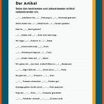 Artikel Fuer Bestimmter Unbestimmter Artikel Deutsch Arbeitsblatt
