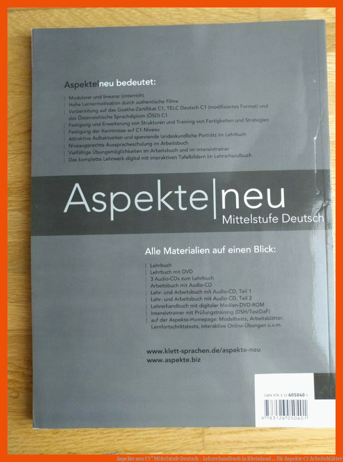 Aspekte neu C1'' Mittelstufe Deutsch - Lehrerhandbuch in Rheinland ... für aspekte c1 arbeitsblätter