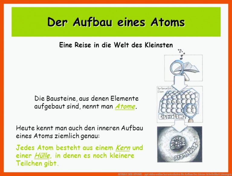 AUFBAU DER ATOME. - ppt video online herunterladen für aufbau der atome arbeitsblatt lösungen