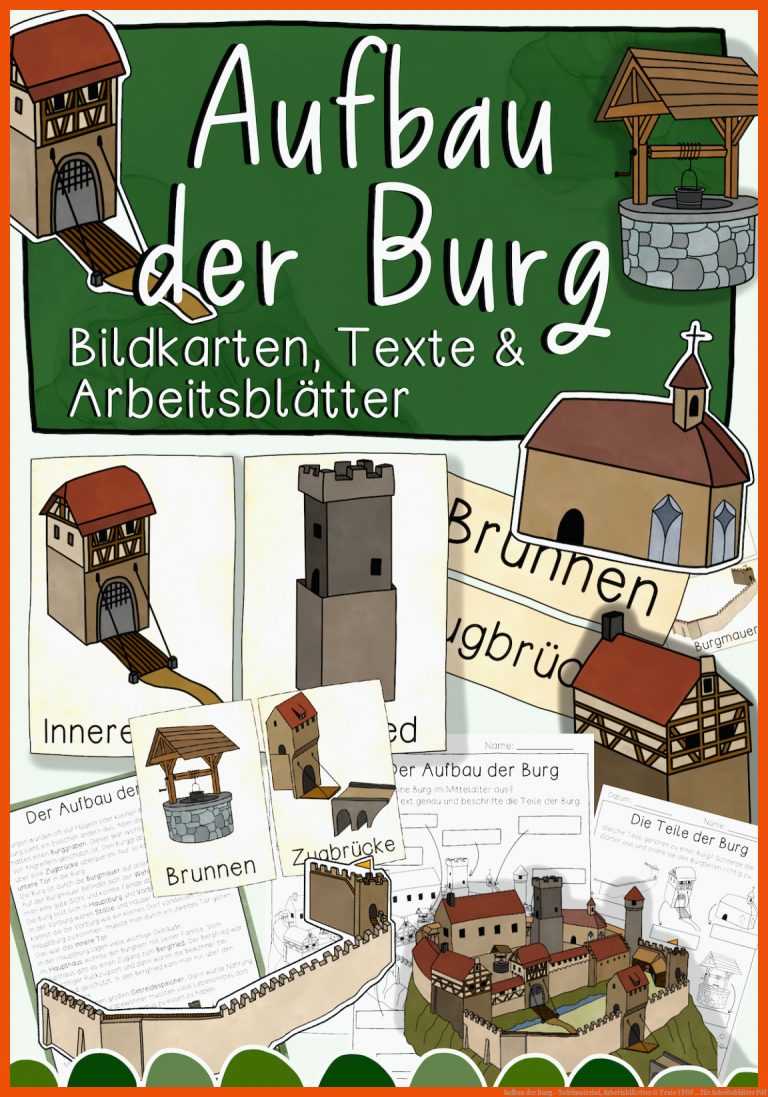 Aufbau der Burg - Tafelmaterial, ArbeitsblÃ¤tter & Texte (PDF ... für arbeitsblätter pdf