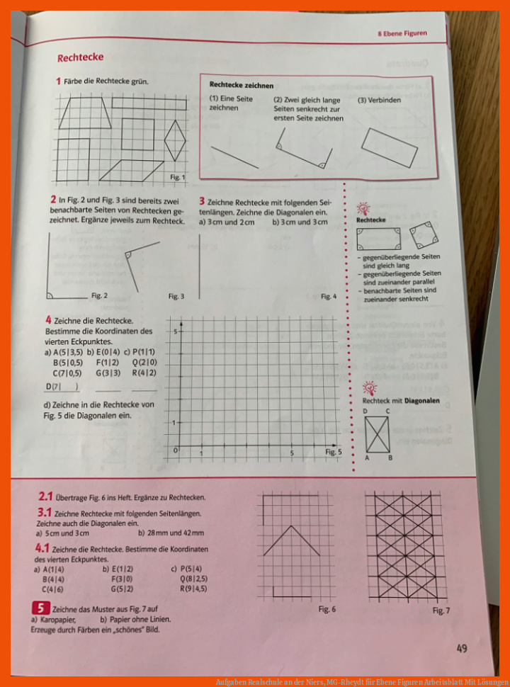 Aufgaben Realschule an der Niers, MG-Rheydt für ebene figuren arbeitsblatt mit lösungen