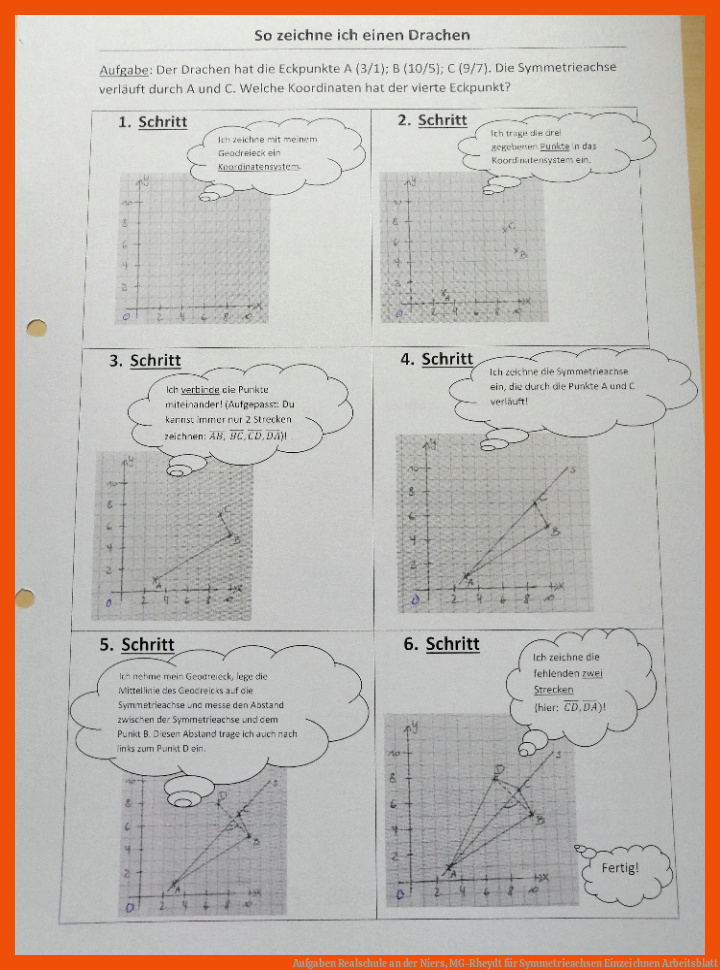 Aufgaben Realschule an der Niers, MG-Rheydt für symmetrieachsen einzeichnen arbeitsblatt