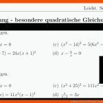 Aufgaben WochenÃ¼bung - Besondere Quadratische Gleichungen Mit ... Fuer Quadratische Gleichungen Arbeitsblatt