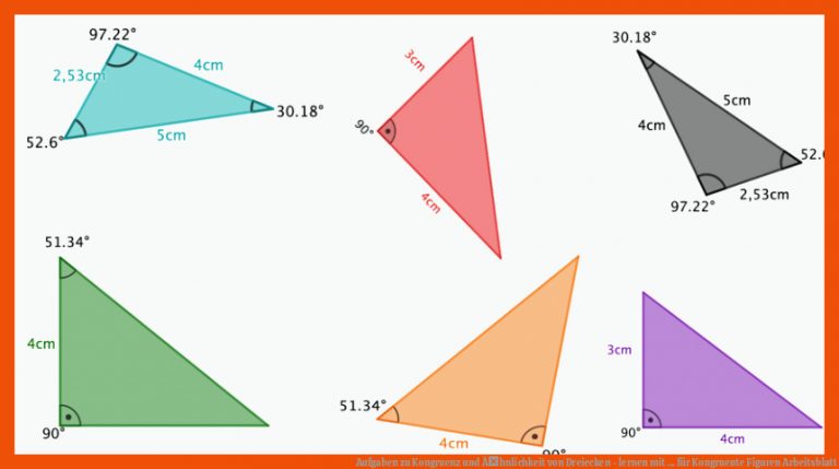 Aufgaben zu Kongruenz und Ãhnlichkeit von Dreiecken - lernen mit ... für kongruente figuren arbeitsblatt