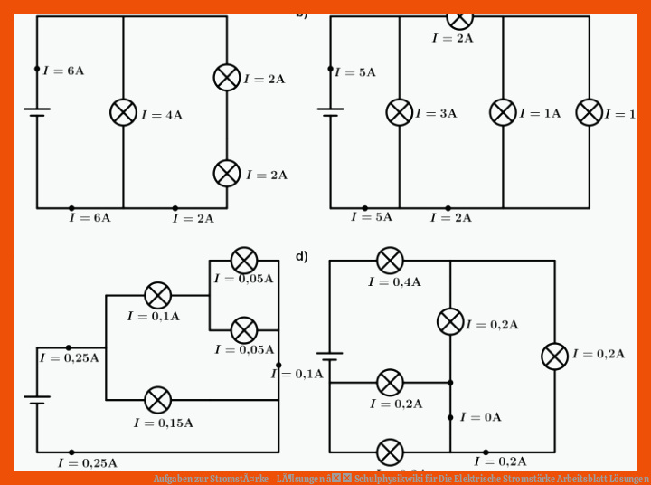 Aufgaben zur StromstÃ¤rke - LÃ¶sungen â Schulphysikwiki für die elektrische stromstärke arbeitsblatt lösungen