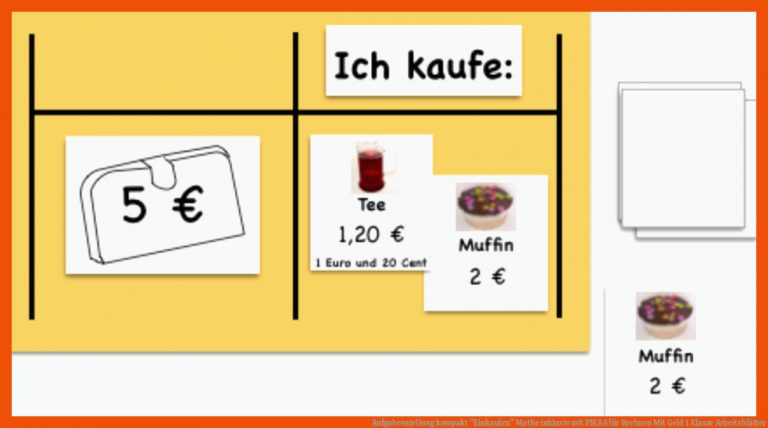 Aufgabenstellung Kompakt "einkaufen" Mathe Inklusiv Mit Pikas Fuer Rechnen Mit Geld 1 Klasse Arbeitsblätter