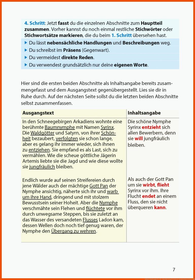 Aufsatz: Inhaltsangabe Nr. 228 - Hauschka Verlag Fuer Sachtexte Zusammenfassen Arbeitsblatt