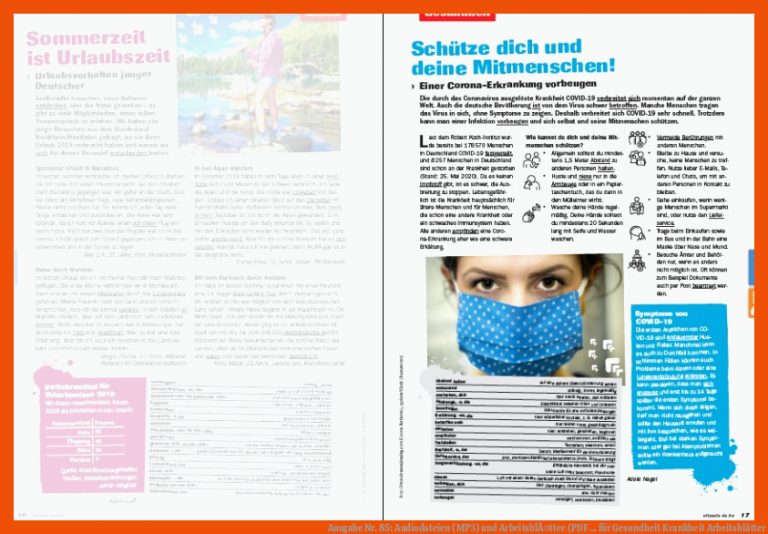 Ausgabe Nr. 85: Audiodateien (MP3) und ArbeitsblÃ¤tter (PDF ... für gesundheit krankheit arbeitsblätter