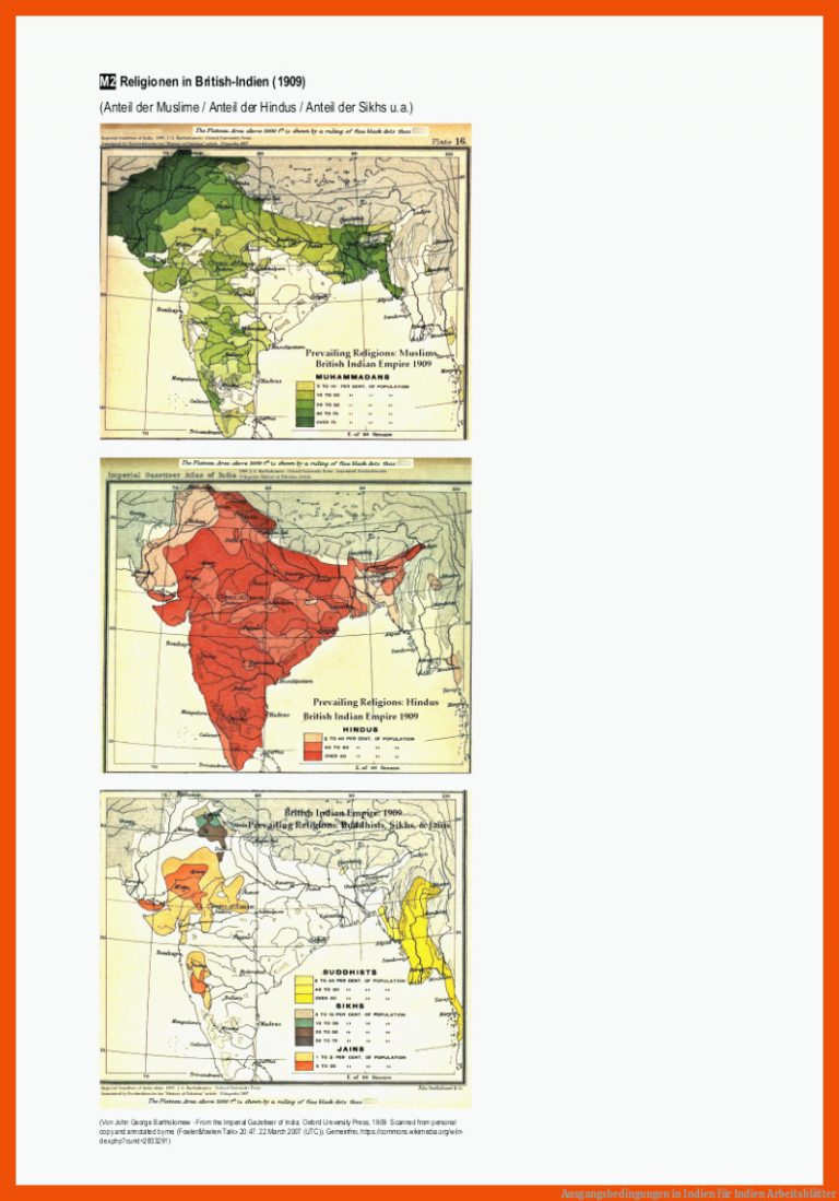 Ausgangsbedingungen in Indien für indien arbeitsblätter