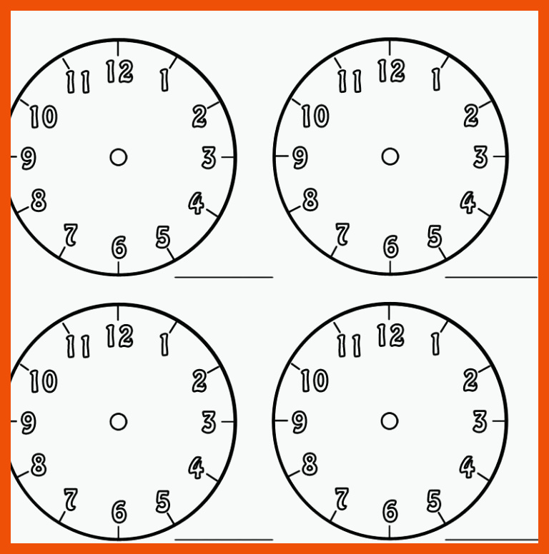Ausmalbild 60+ coole Vorlagen zum Uhrzeit lernen: Arbeitsblatt Nr ... für uhrzeit arbeitsblätter zum ausdrucken kostenlos