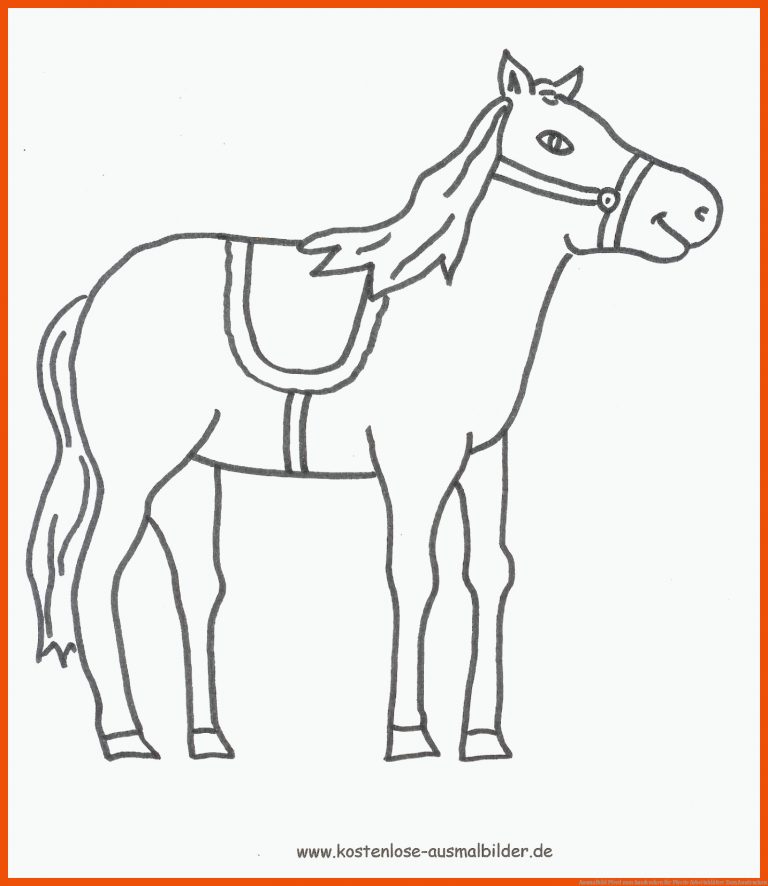Ausmalbild Pferd zum Ausdrucken für pferde arbeitsblätter zum ausdrucken