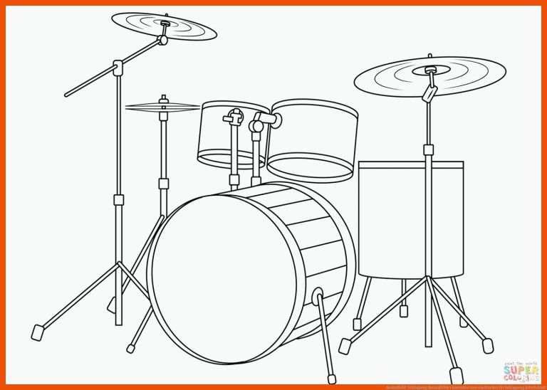 Ausmalbild: Schlagzeug | Ausmalbilder kostenlos zum ausdrucken für schlagzeug arbeitsblatt