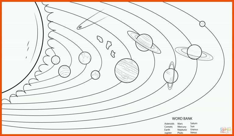 Ausmalbild: Sonnensystem-Modell Arbeitsblatt | Ausmalbilder ... für sonnensystem arbeitsblatt