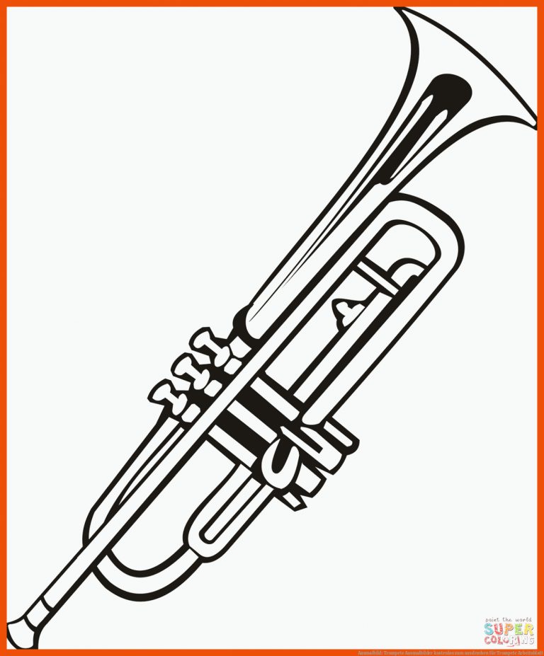 Ausmalbild: Trompete | Ausmalbilder kostenlos zum ausdrucken für trompete arbeitsblatt