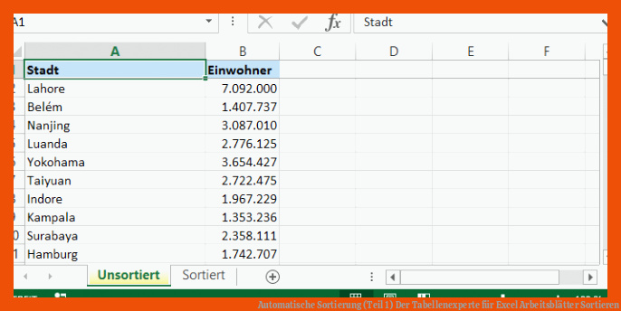 Automatische Sortierung (Teil 1) | Der Tabellenexperte für excel arbeitsblätter sortieren