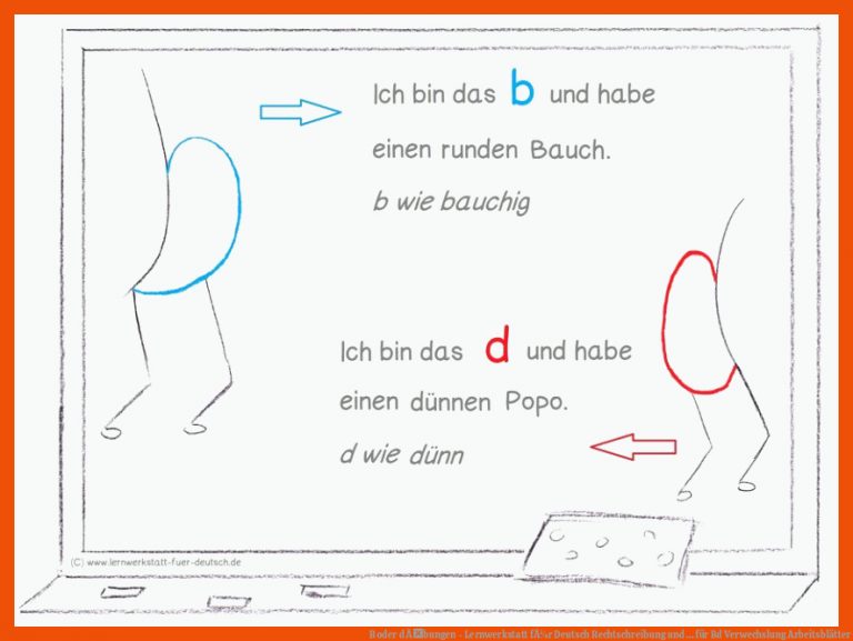 B oder d Ãbungen - Lernwerkstatt fÃ¼r Deutsch | Rechtschreibung und ... für bd verwechslung arbeitsblätter