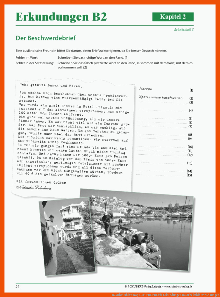 B2 Arbeitsblatt Kap2-08 PDF | PDF für erkundungen b2 arbeitsblätter lösungen