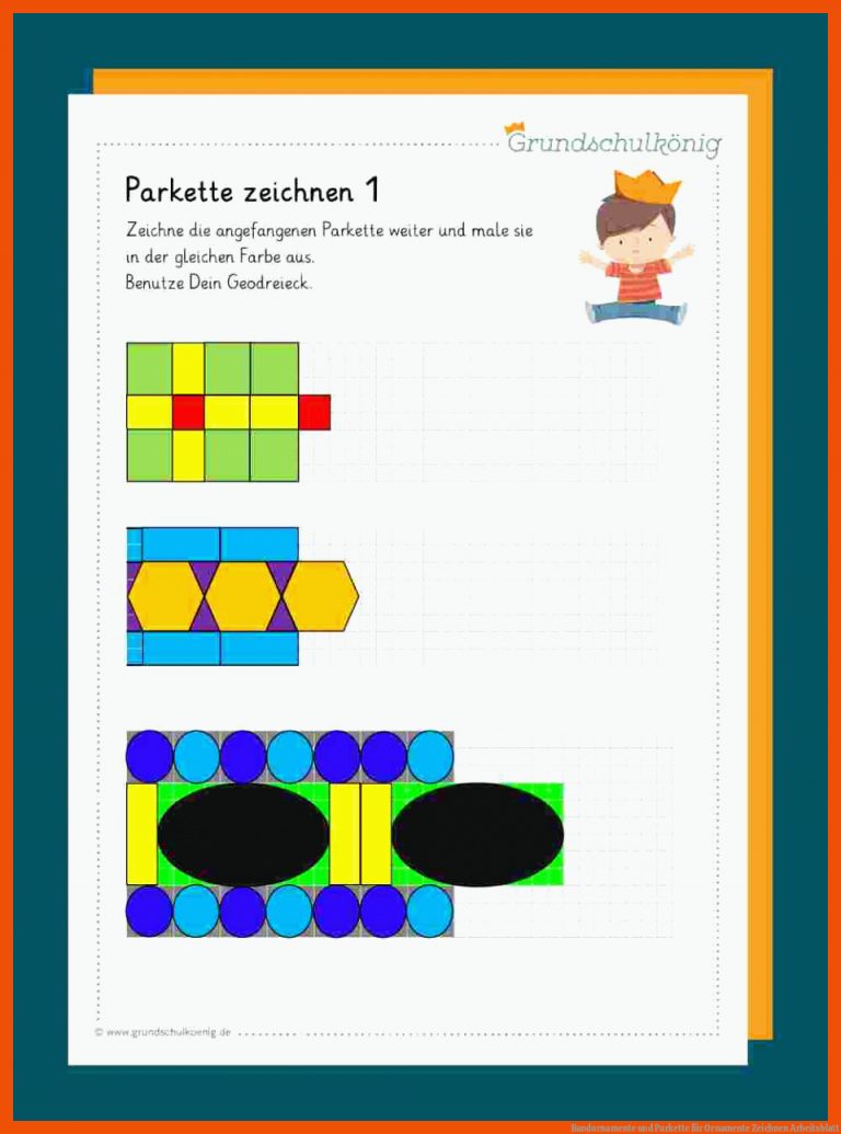 Bandornamente und Parkette für ornamente zeichnen arbeitsblatt