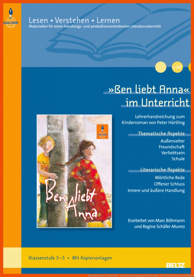Ben liebt AnnaÂ« im Unterricht - Lehrerhandreichung zum Kinderroman ... für ben liebt anna arbeitsblätter