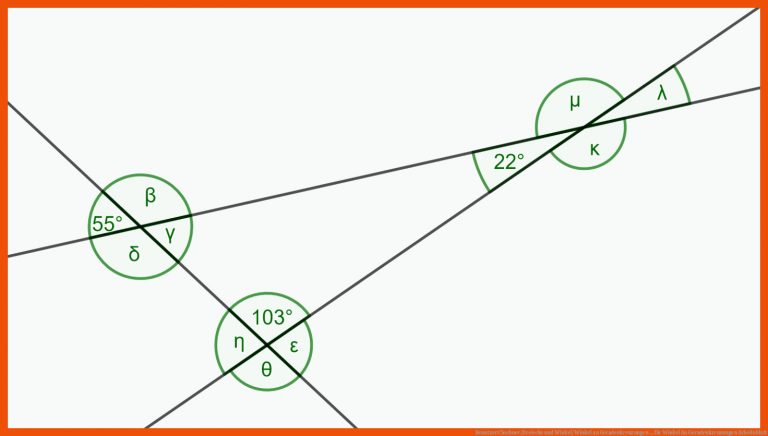 Benutzer:Cloehner/Dreiecke und Winkel/Winkel an Geradenkreuzungen ... für winkel an geradenkreuzungen arbeitsblatt