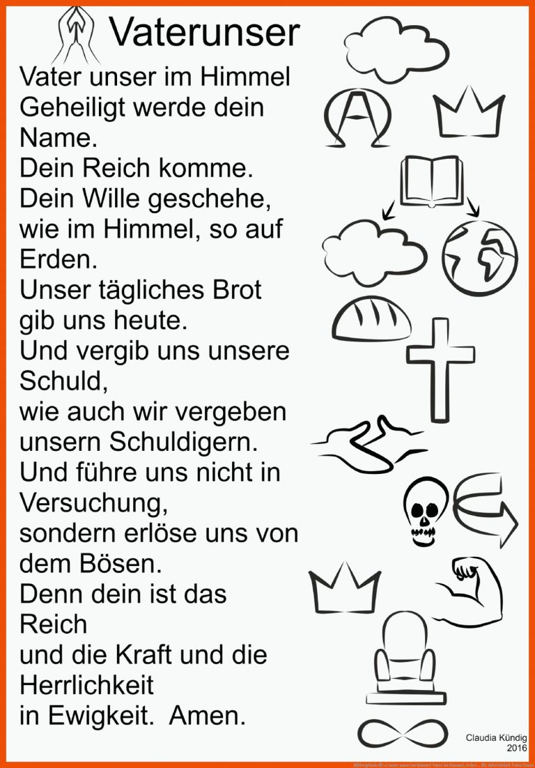 Bildergebnis fÃ¼r vater unser im himmel | Vater im himmel, Gebet ... für arbeitsblatt vater unser