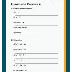 Binomische formeln Fuer Rechnen Mit Rationale Zahlen Arbeitsblätter Mit Lösungen 7. Klasse