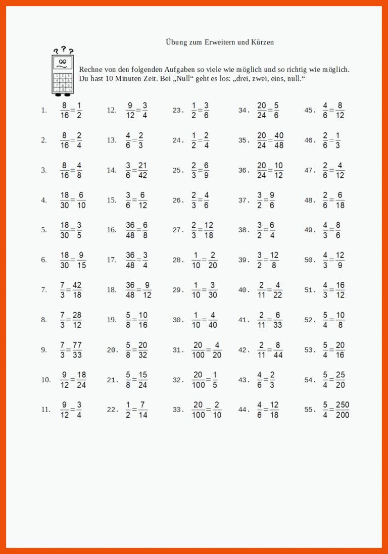BrÃ¼che erweitern und KÃ¼rzen - LÃ¶sung â GeoGebra für brüche erweitern und kürzen arbeitsblatt mit lösungen