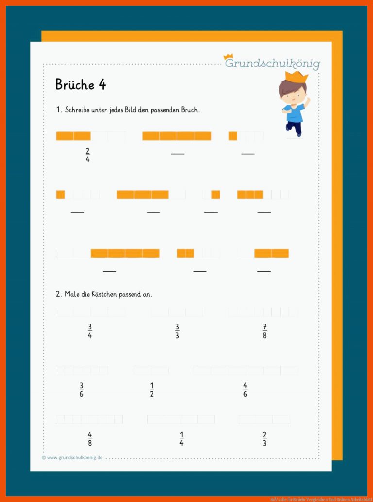 BrÃ¼che Fuer Brüche Vergleichen Und ordnen Arbeitsblatt