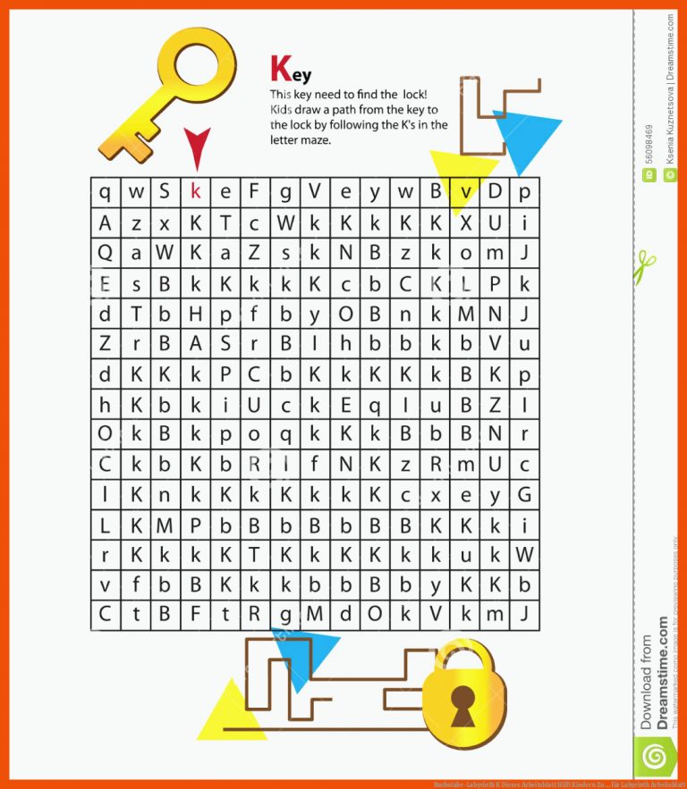 Buchstabe-Labyrinth K Dieses Arbeitsblatt Hilft Kindern Zu ... für labyrinth arbeitsblatt
