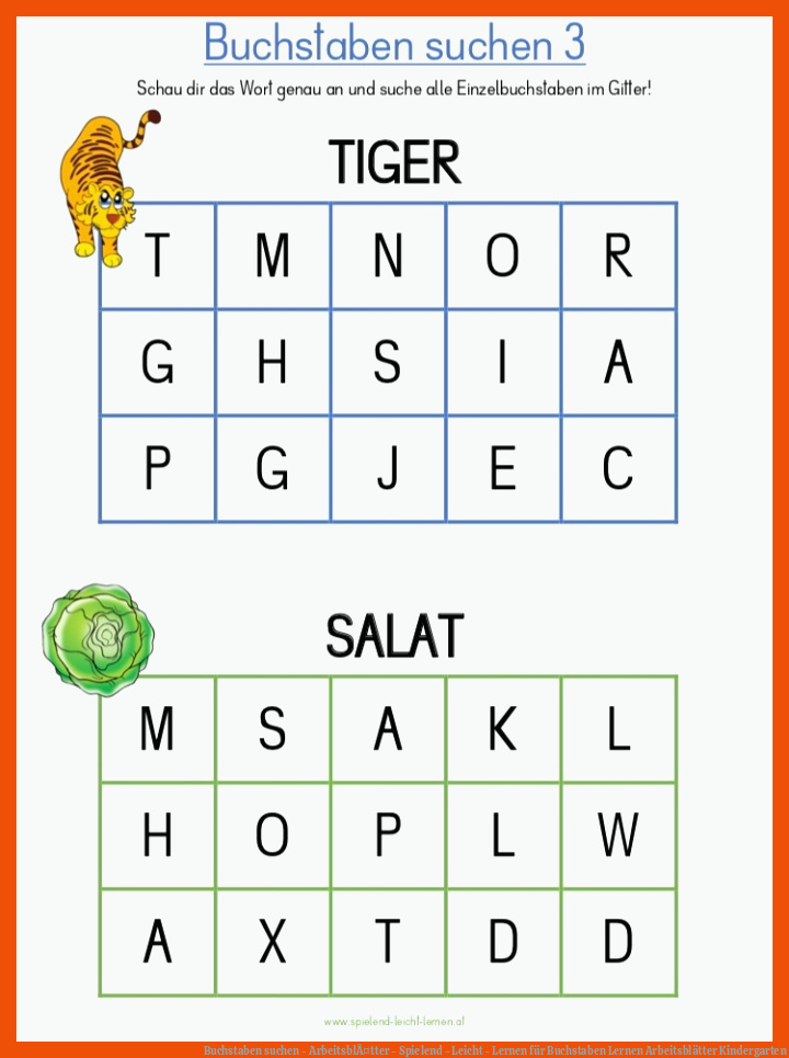 Buchstaben suchen - ArbeitsblÃ¤tter - Spielend - Leicht - Lernen für buchstaben lernen arbeitsblätter kindergarten