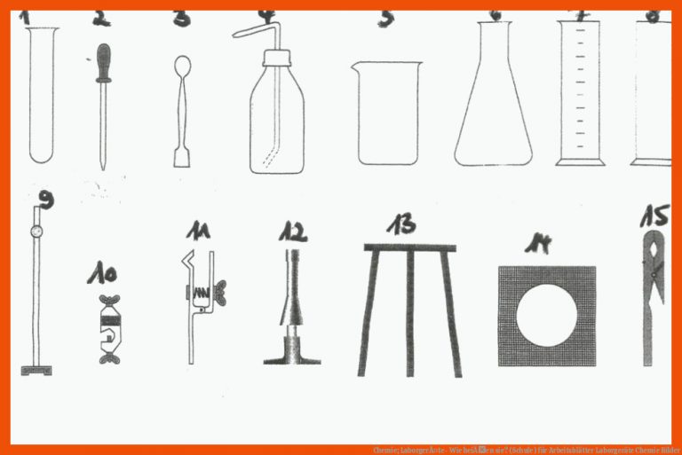 Chemie; LaborgerÃ¤te- Wie heiÃen sie? (Schule) für arbeitsblätter laborgeräte chemie bilder