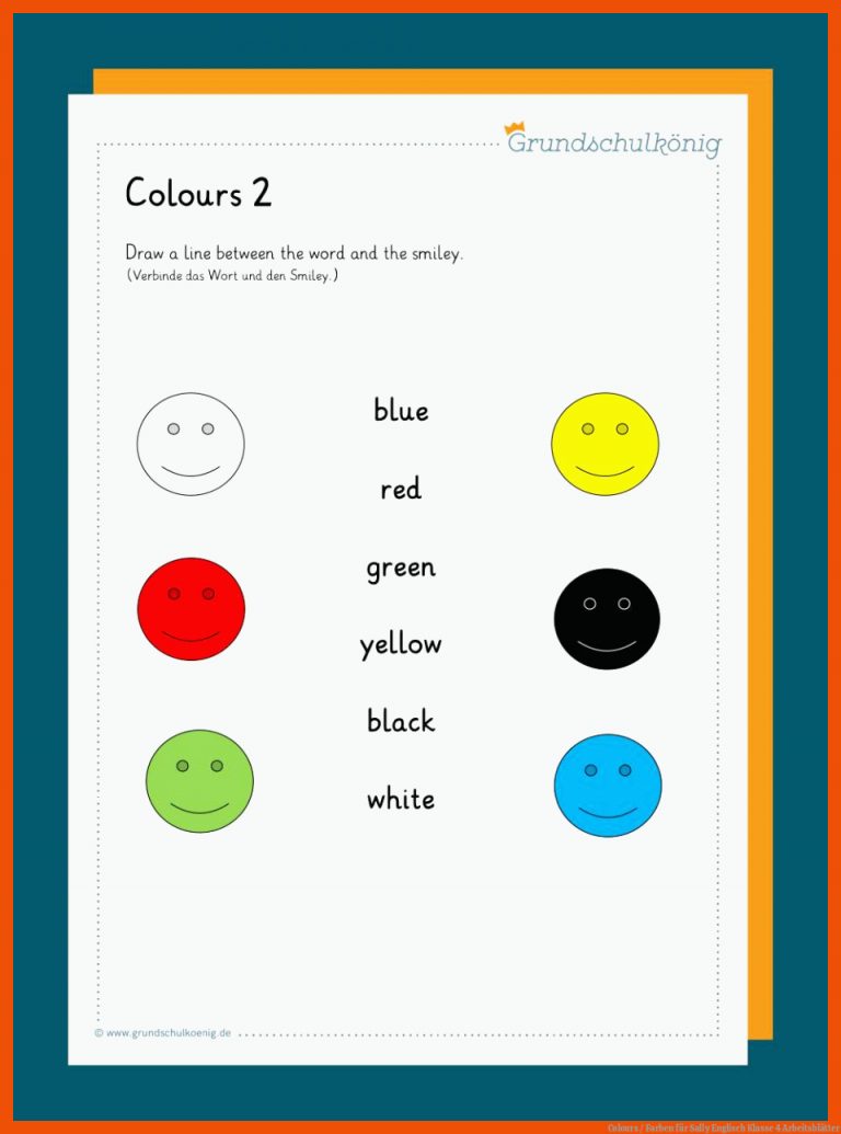 Colours / Farben für sally englisch klasse 4 arbeitsblätter