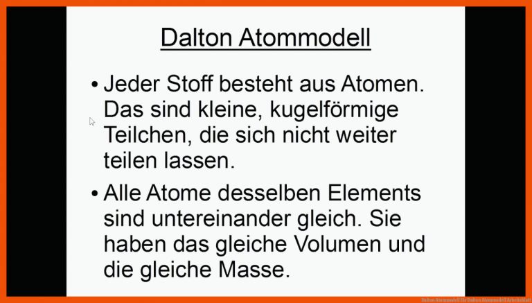 Dalton atommodell Fuer Dalton atommodell Arbeitsblatt