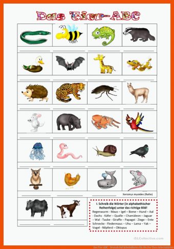 12 Abc Der Tiere Arbeitsblätter - Deutsch Arbeitsblätter