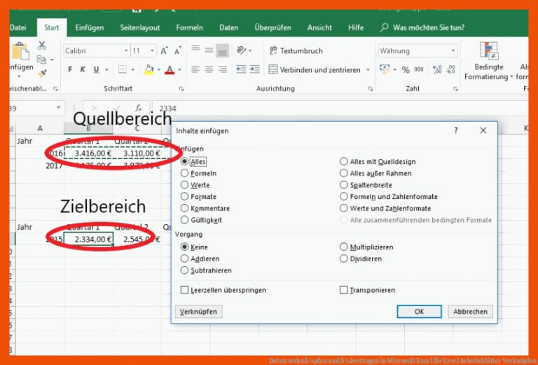 Daten VerknÃ¼pfen Und Ã¼bertragen In Microsoft Excel Fuer Excel Arbeitsblätter Verknüpfen