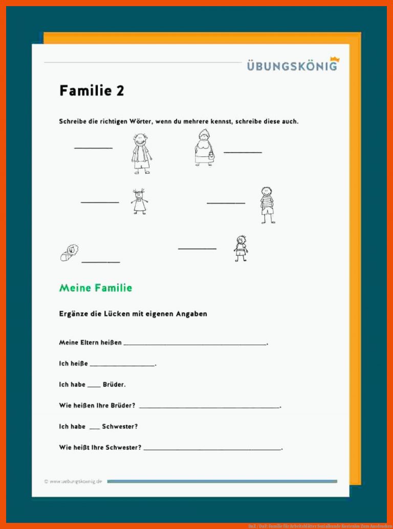 DaZ / DaF: Familie für arbeitsblätter sozialkunde kostenlos zum ausdrucken