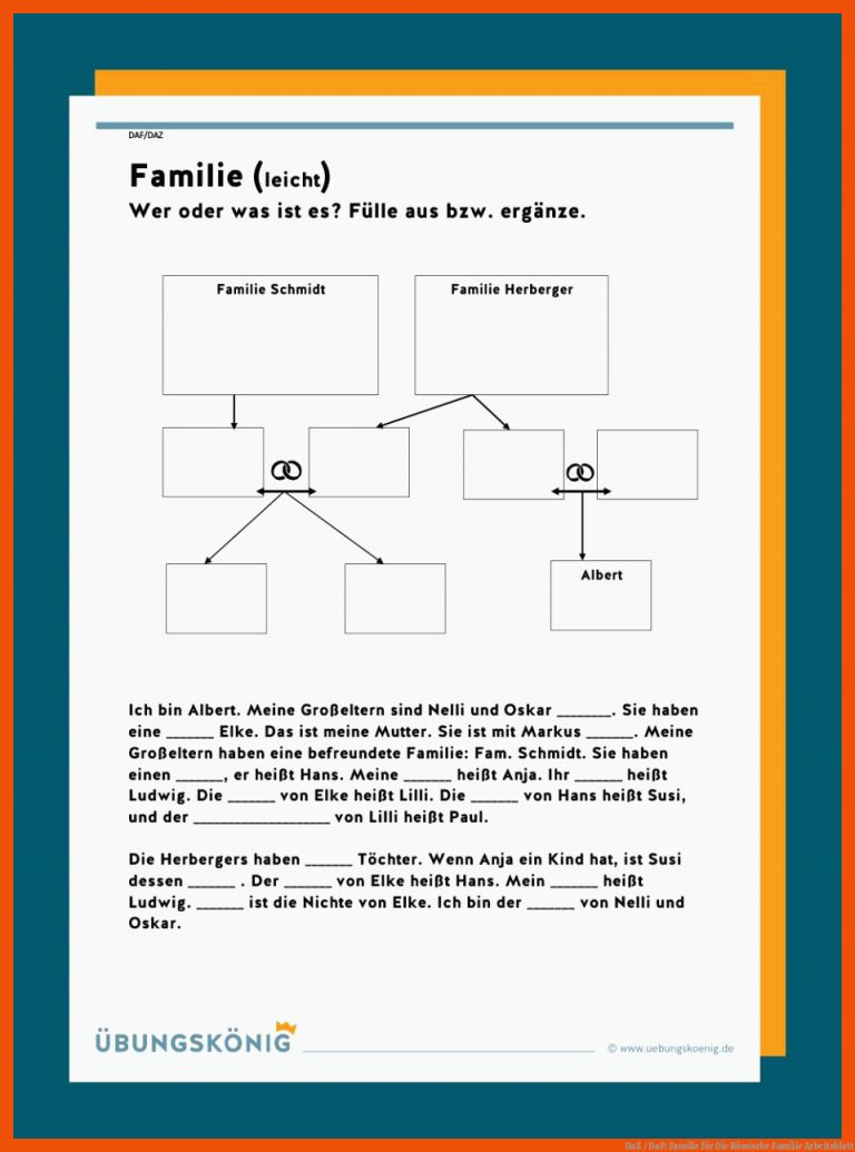 DaZ / DaF: Familie für die römische familie arbeitsblatt